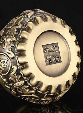 黄铜聚宝盆摆件家用大号实心全铜黄铜米缸储蓄罐客厅店铺开业礼品