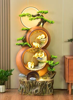 流水摆件招财办公室公司