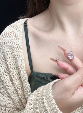 高冰玉髓福袋项链女新中式吊坠