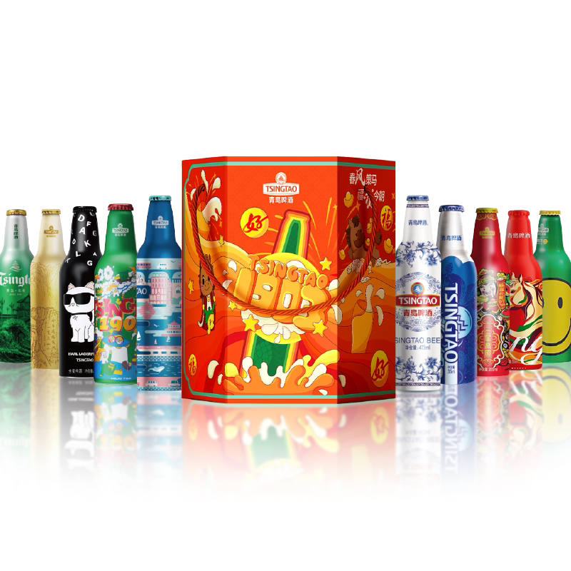 【正常发货】青岛啤酒博物馆马年新春酒水礼盒臻满鸿福啤酒礼盒酒