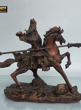 铜关公骑马摆h件家用武财铜像办公室装饰品礼品铜器