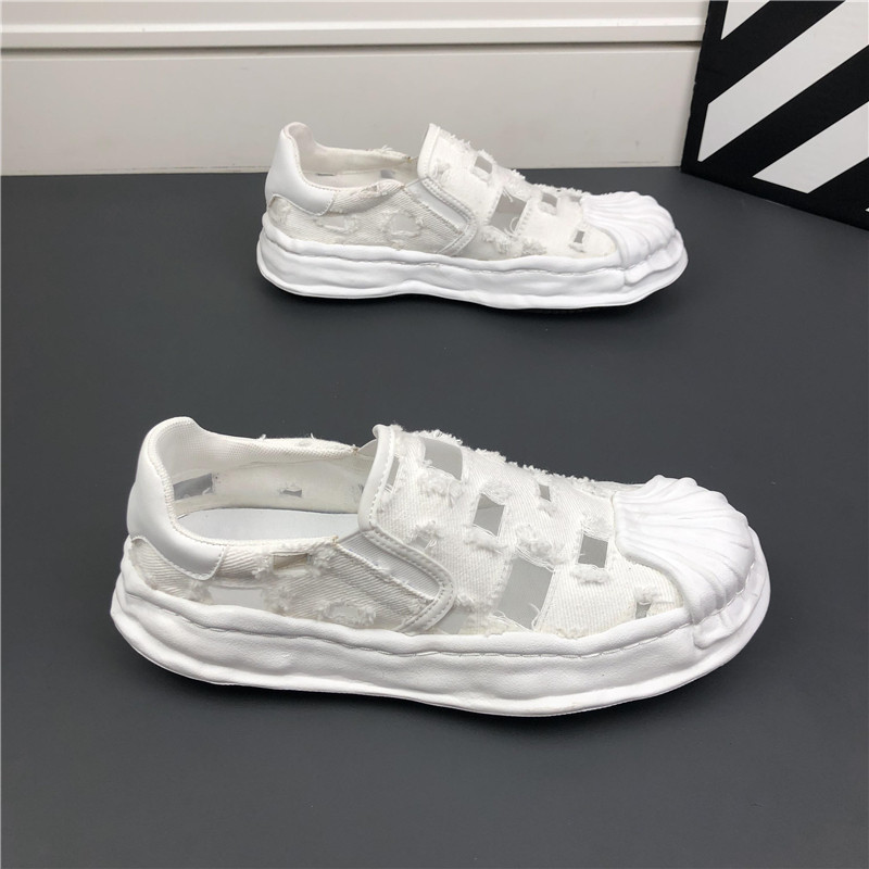 夏季新款一脚蹬镂空透气时尚休y闲鞋百搭布鞋厚底溶解鞋板鞋潮男,淘宝优惠券,粉丝福利购,淘宝优惠卷