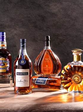 海贝海玻璃酒瓶威士忌洋酒瓶装饰品摆件高级感空瓶XO拍照道具红酒