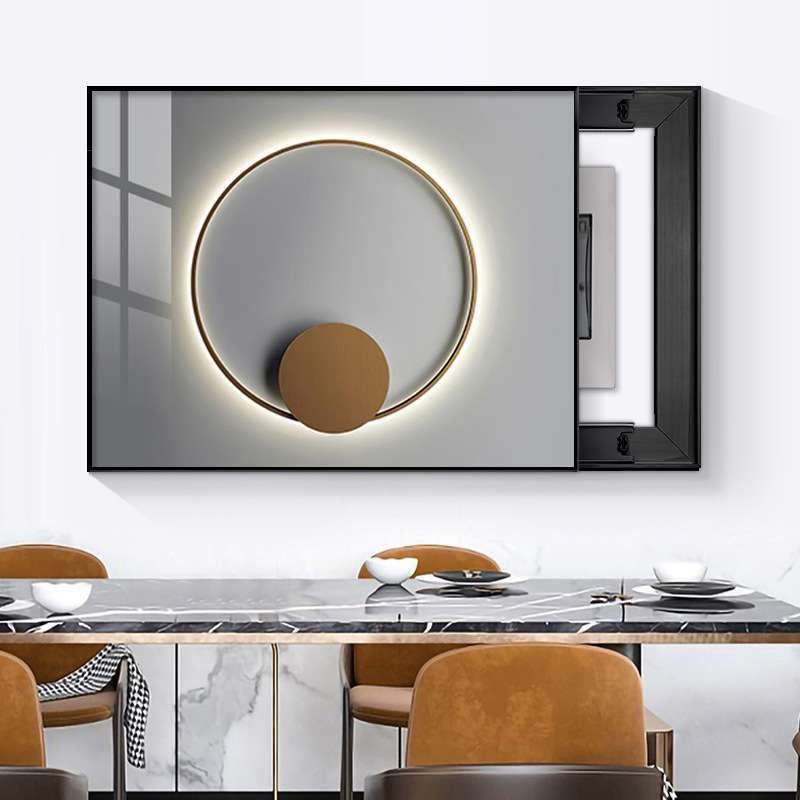 轻奢电表箱装饰画可推拉餐厅遮挡配电空开箱电闸盒强电源开关挂画 - 图0