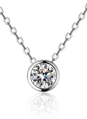 简约小众设计泡泡圆圈镶嵌2克拉莫桑钻项链女锁骨链生日礼物