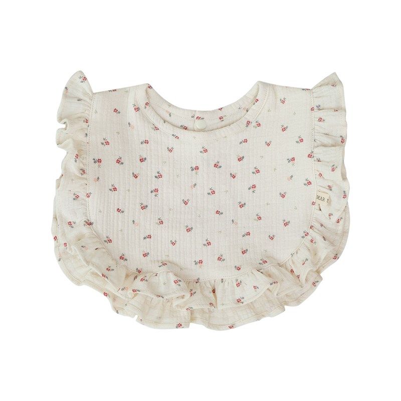 婴儿口水巾新生儿宝宝小碎花荷叶边C韩国纱布纯棉吸湿透气双层围,淘宝优惠券,粉丝福利购,淘宝优惠卷