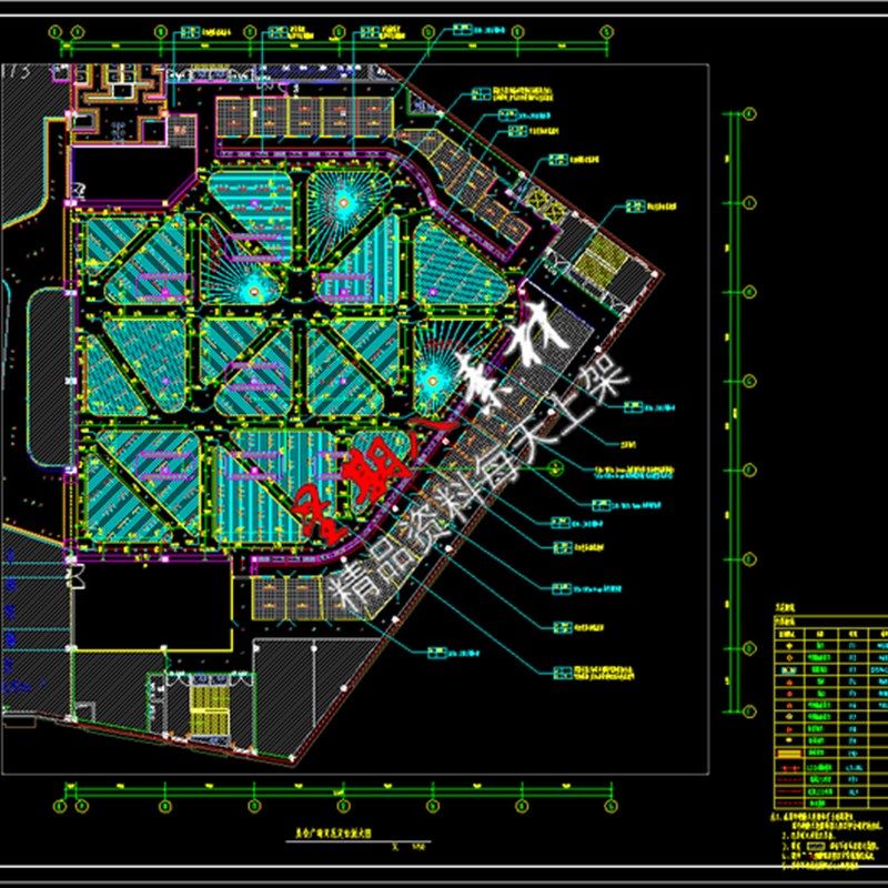 c358购物中心美食城档口食堂餐厅餐饮室内设计CAD施工图纸效果图,淘宝优惠券,粉丝福利购,淘宝优惠卷