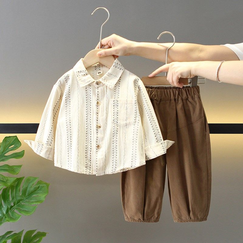 男童春秋季套装2024新款洋气儿童针织毛衣衬衫三件套男孩春装衣服,淘宝优惠券,粉丝福利购,淘宝优惠卷