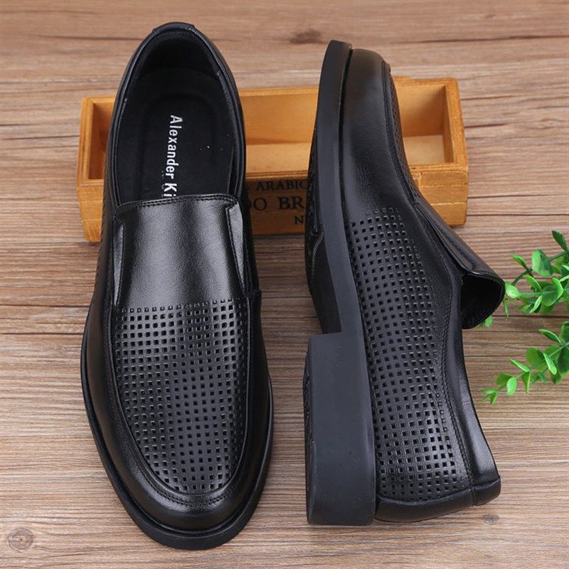 夏季男凉鞋商务休闲皮鞋洞洞鞋镂空透气 厚底真皮男士皮凉鞋系带,淘宝优惠券,粉丝福利购,淘宝优惠卷