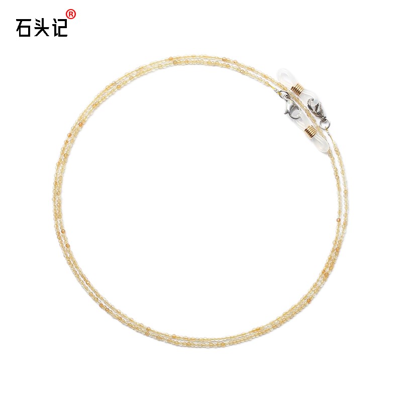 黄水晶眼镜链女挂脖网红链子潮人时尚复古防滑绳眼睛墨镜带链条 - 图3