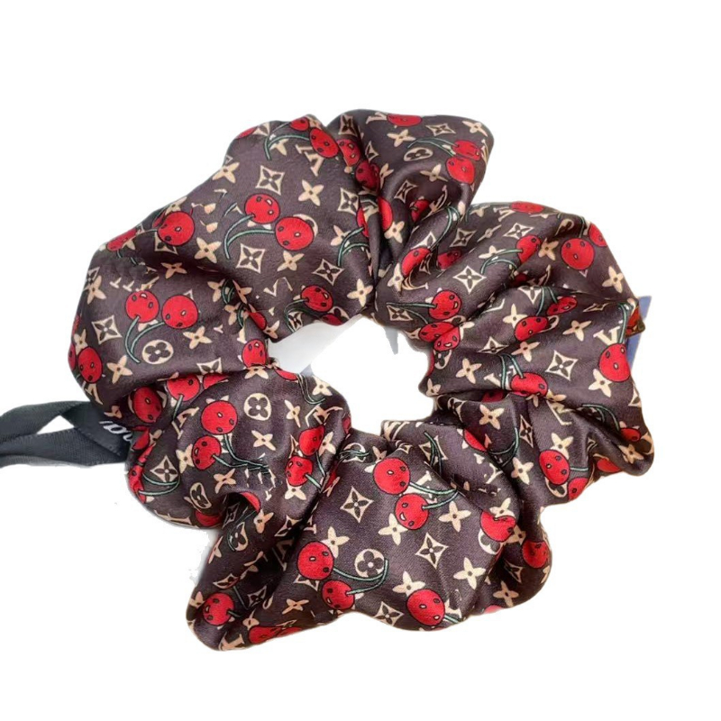 24号L字母樱桃新款发圈大肠圈复古百搭简约发绳马尾发绳 - 图3