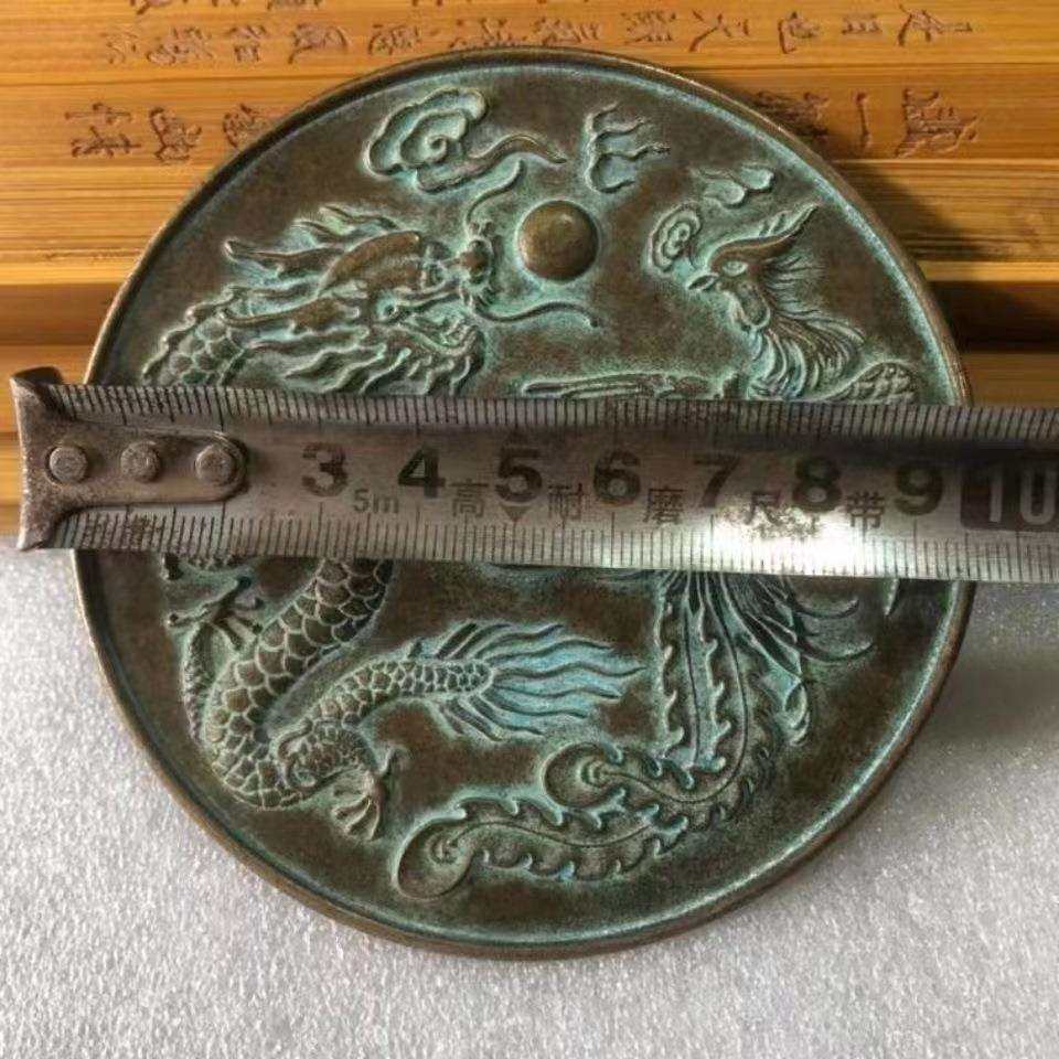 Antiques and miscellaneous collections, bronze mirrors, dragon and phoenix bronze mirror plates, dragon and phoenix mirrors, home craft ornaments