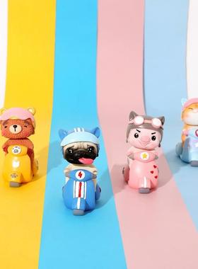 闲暇时光摩托摇头车摆创意可爱宠物车载摆件家居客厅摆饰生日礼品