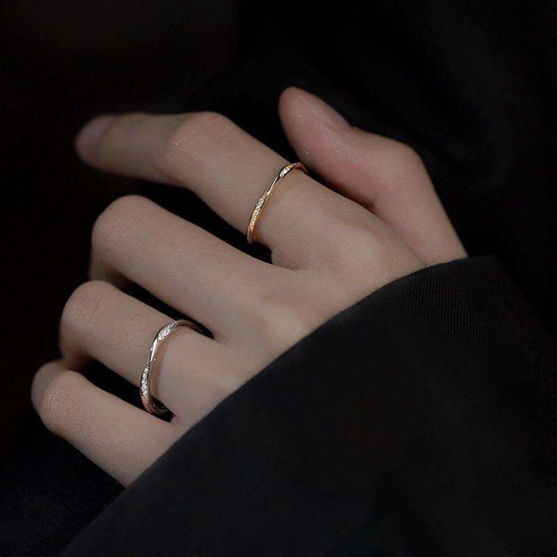 2023 new silver ring for women, simple ins, niche, cool, adjustable, fashionable and not easy to fall off