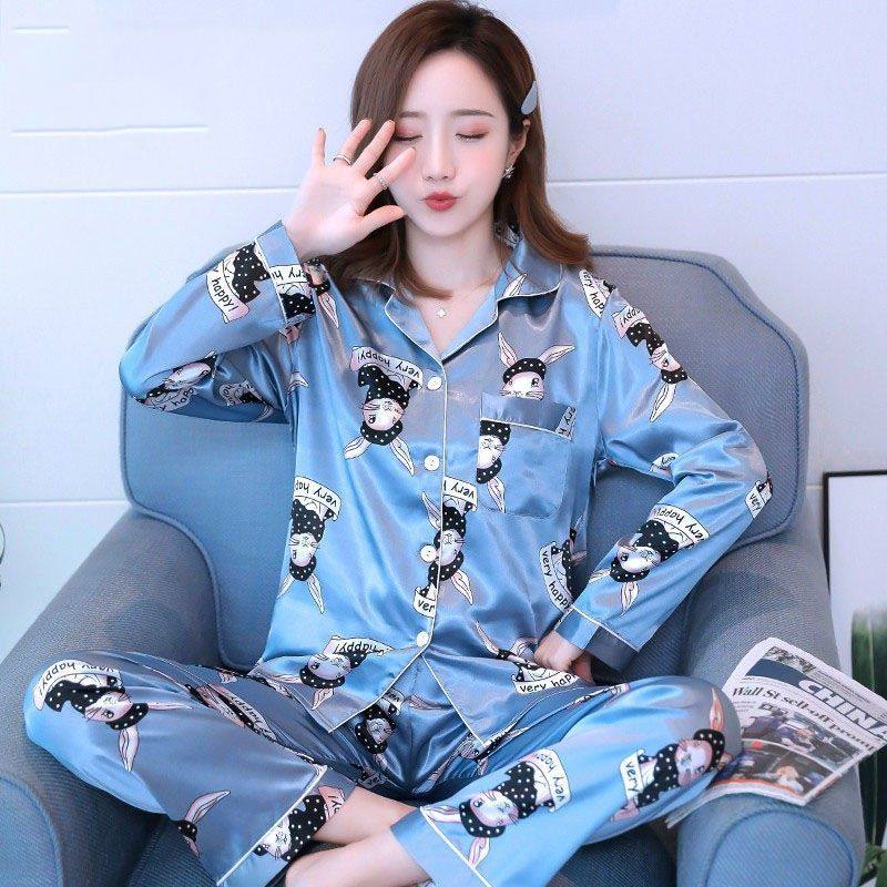 睡衣女春秋季冰丝长袖韩版两件套装可外穿性感春夏加大加肥家居服,淘宝优惠券,粉丝福利购,淘宝优惠卷