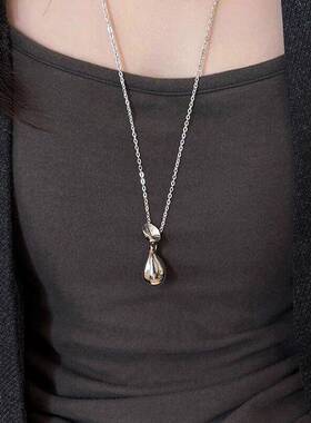 金属编织包包长款项链女韩国小众百搭颈链毛衣链度假风配饰