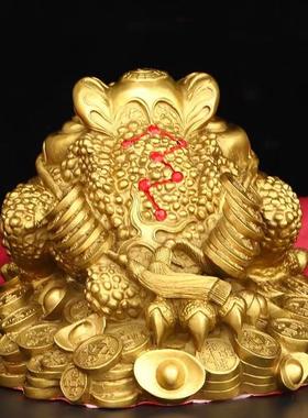 铜金蟾摆件三足蟾蜍店铺开业礼品家居客厅酒柜办公桌装饰工艺礼品