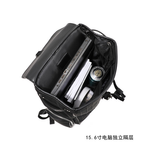 轻奢真皮男士背包商务出差旅行通勤双肩包高端男包电脑包男款书包 - 图2