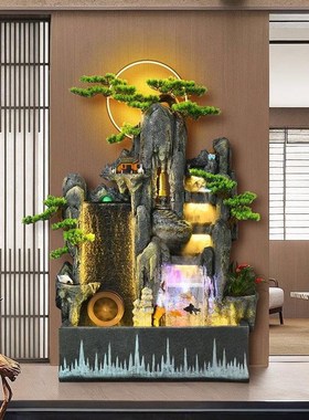 新品假山流水阳台摆件喷泉客厅鱼池风水轮酒店花园办公室大型落地