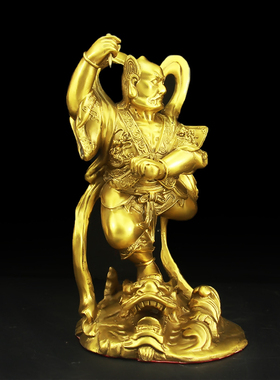 纯铜魁星点斗独占熬头摆件魁星踢斗助书房家居装饰品摆设