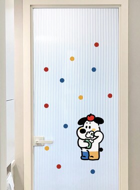 彩色波点静电贴免胶无痕隔断玻璃门贴防撞贴画家用卫生间装饰贴画
