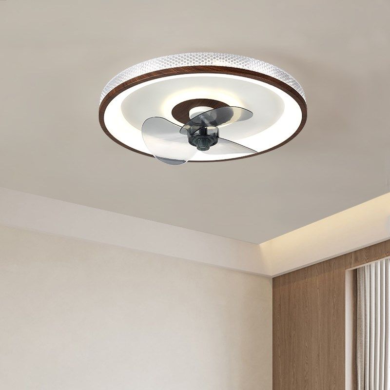实木变频风扇灯简约现代智能吸顶灯胡桃木色电扇灯LED卧室房间灯,淘宝优惠券,粉丝福利购,淘宝优惠卷