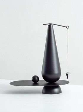 简约现代金属锥形平衡摆件客厅玄关柜案几摆件样S板房售楼处装饰