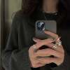 Korean niche design open ring personalized stacked open ring for women 2023 new irregular index finger ring