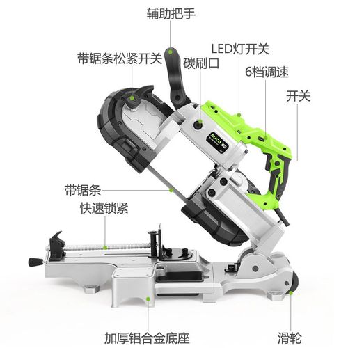 高精度全自动带锯床手持金属切割机小型锯床变速便携式多功能带锯 - 图1