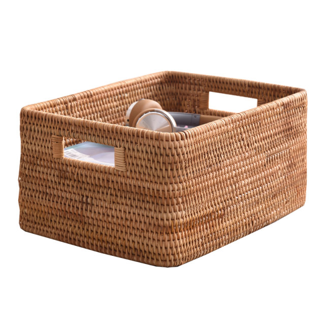 Vietnamese rattan storage basket desktop woven storage box living room remote control key snack storage basket storage basket