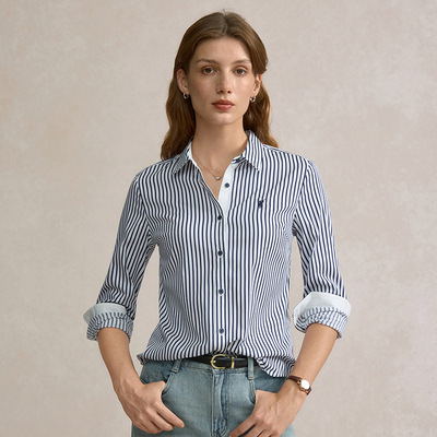 秋季女式条纹衬衫休闲时尚通勤