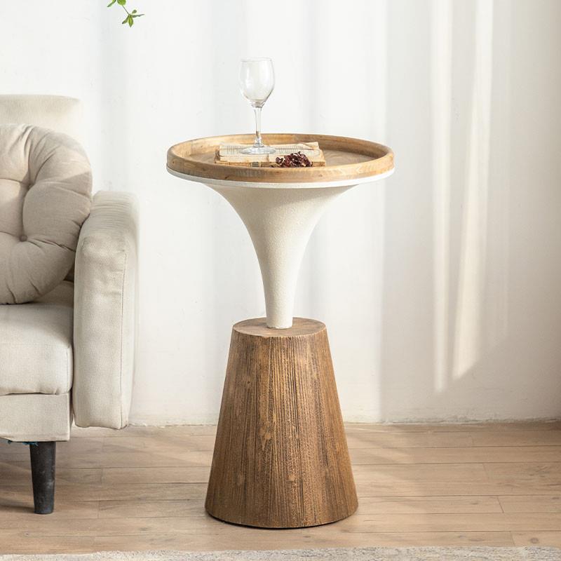 现货侘寂风民宿阳台客厅卧室茶几小桌子复古做旧沙发边几家用木咖 - 图0