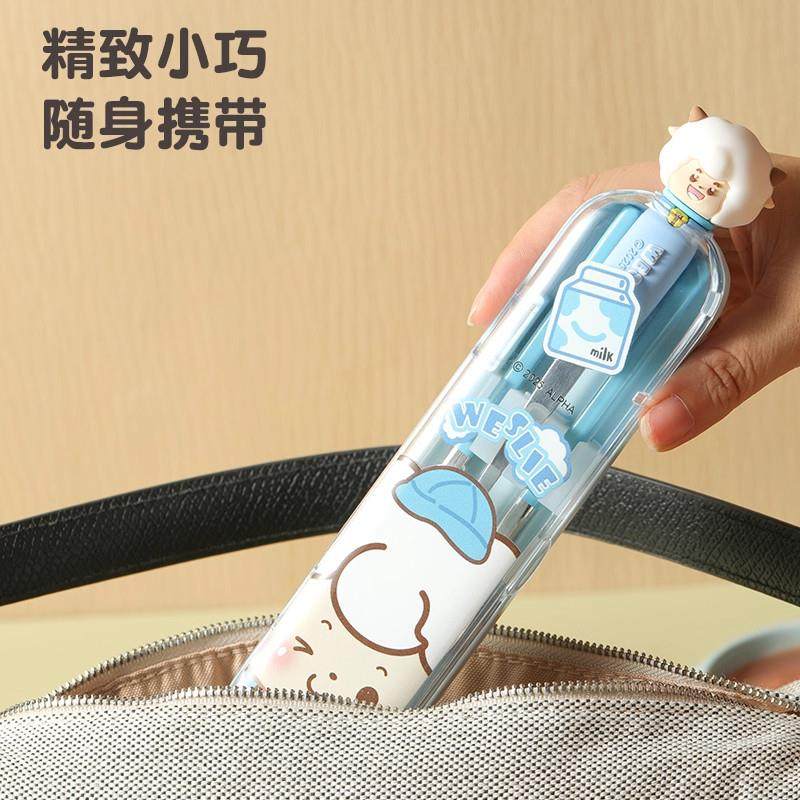 懒羊羊可爱便携餐具三件套304不锈钢食品级学生筷勺套装收纳盒,淘宝优惠券,粉丝福利购,淘宝优惠卷