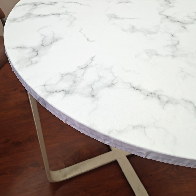 大理石纹茶几布松紧带全包边圆几垫小圆桌布防水防烫免洗桌布桌套,淘宝优惠券,粉丝福利购,淘宝优惠卷