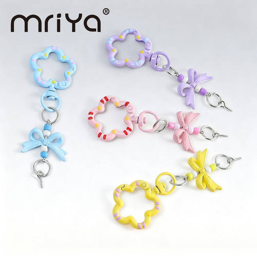 Mriya烤漆弹簧扣花朵形开口环梅花弹簧扣钥匙扣DIY配件合金连接环 - 图0