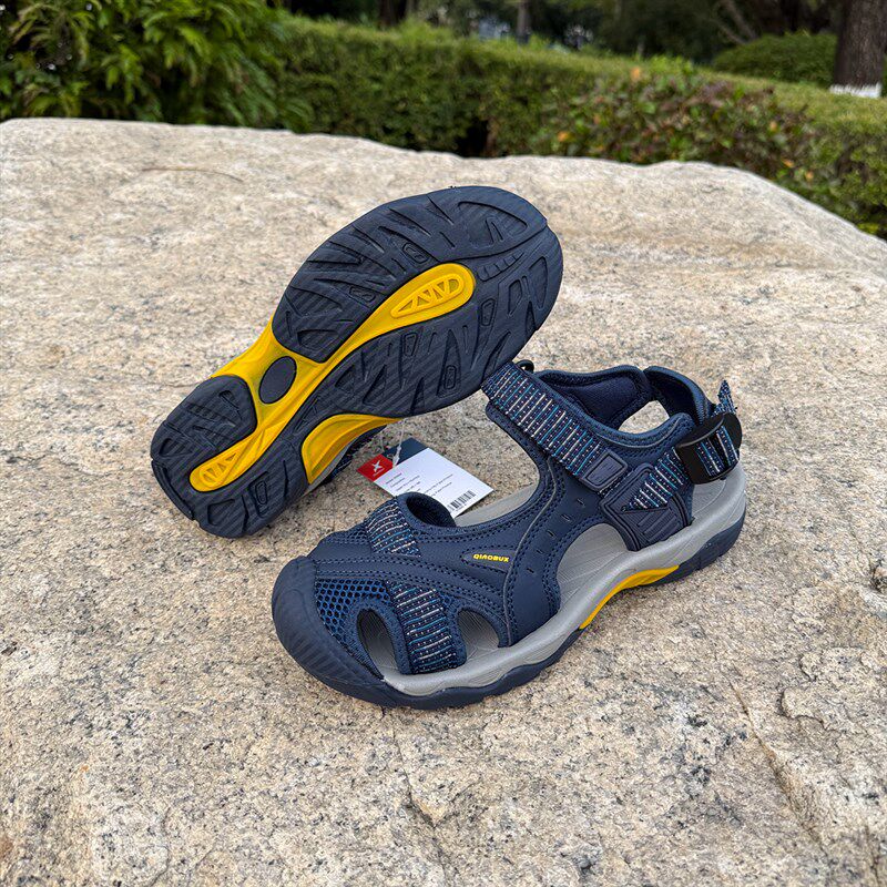 夏季户外运动登山凉鞋护趾防滑儿童溯溪K沙滩鞋魔术贴包头凉鞋男,淘宝优惠券,粉丝福利购,淘宝优惠卷