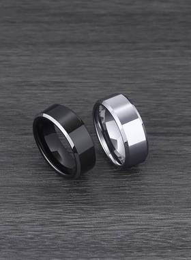 光面钨钢男士戒指个性小众钨金饰品 不掉色欧美指环食指潮简约