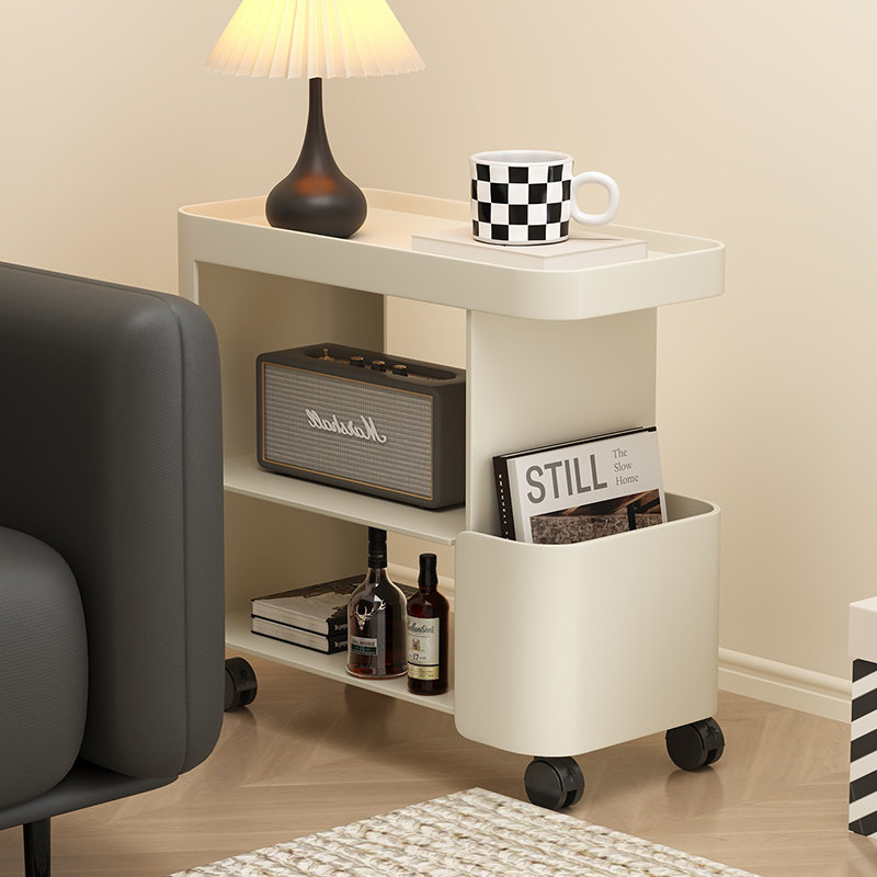 可移动奶油风沙发边几侧边u柜床头小桌子置物架客厅小茶几铁艺推,淘宝优惠券,粉丝福利购,淘宝优惠卷