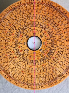 桃木罗盘指南针办公室桌面摆件随身携带三合综合实木质高精度专业