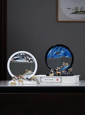 流沙画创意沙漏摆件家居饰品电视柜客厅酒柜玄关装饰品办公室摆设