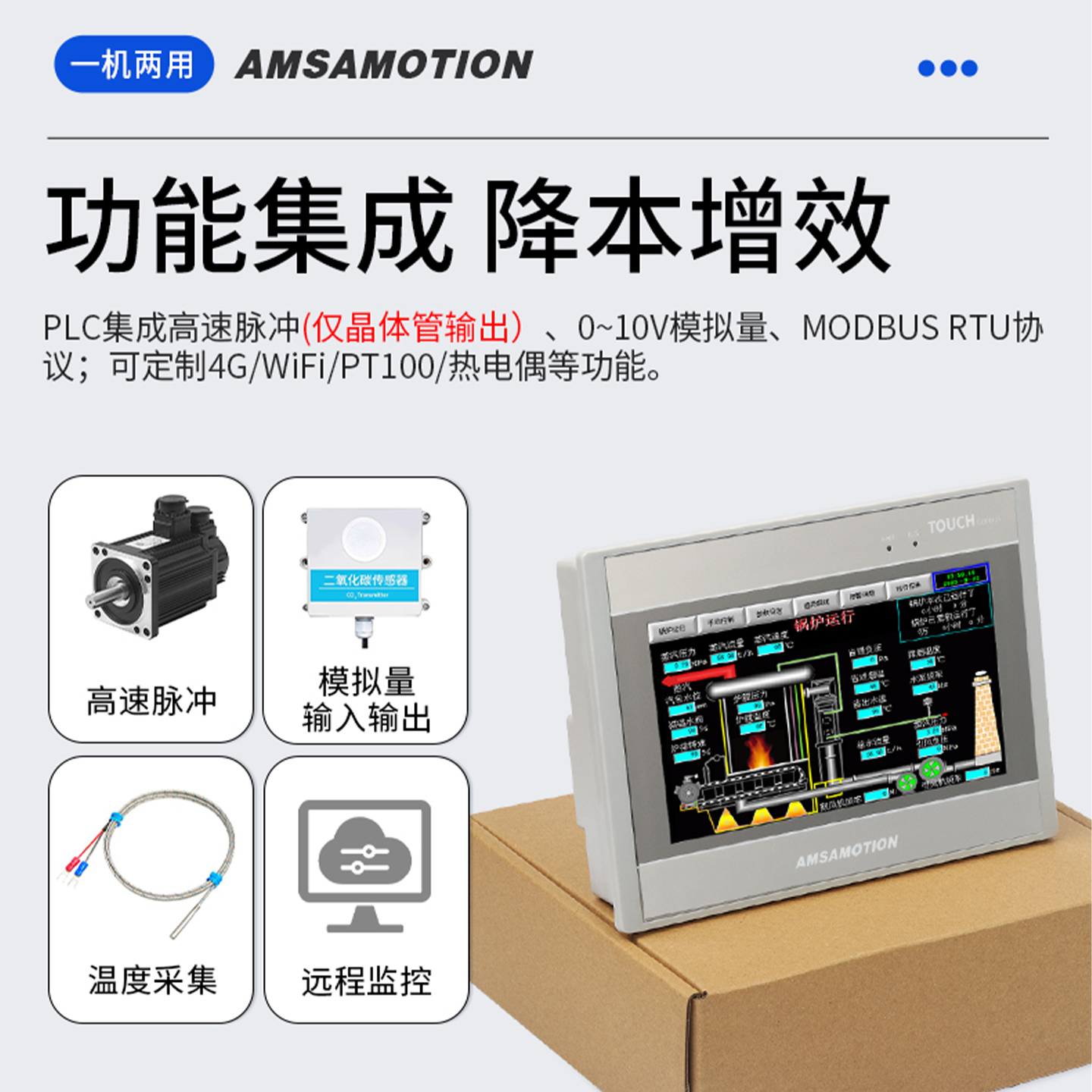 艾莫迅MCGS昆仑通态触摸屏plc一体机人机界面兼容200SMART FX3U - 图2