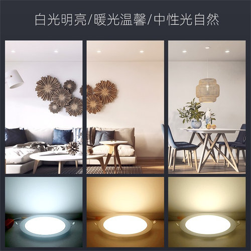 正品超薄led筒灯2公分嵌入式圆形商用家用6W9W12W15W18W24W面板灯 - 图2