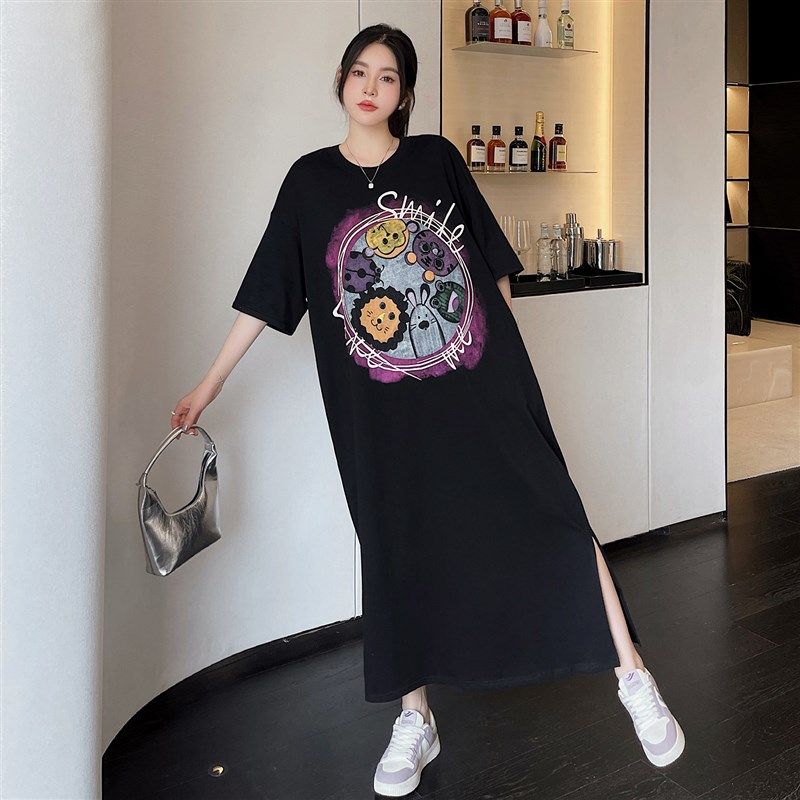 哺乳期夏装时尚辣妈款外出喂奶衣大码女宽松显瘦黑色连衣裙中长款,淘宝优惠券,粉丝福利购,淘宝优惠卷