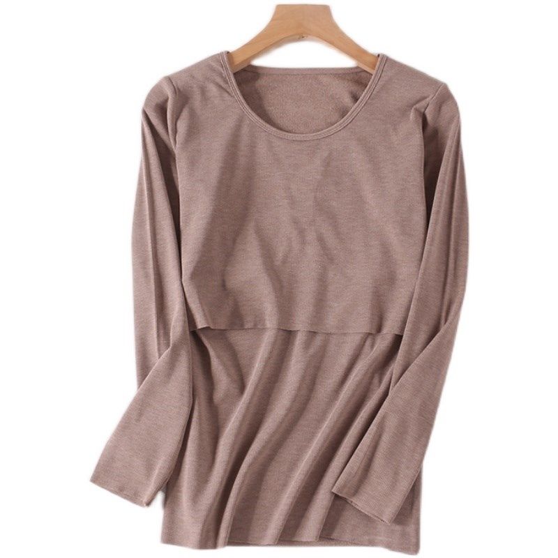 产后德绒保暖上衣哺乳秋衣喂奶单件月子服中高领大码产妇睡衣秋冬,淘宝优惠券,粉丝福利购,淘宝优惠卷