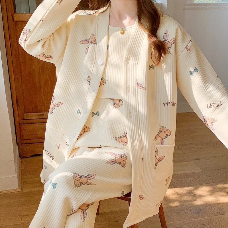 三件套月子服哺乳产后纯棉加厚空气棉秋冬季春秋喂奶产妇孕妇睡衣,淘宝优惠券,粉丝福利购,淘宝优惠卷