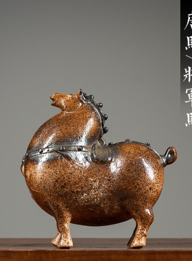 创意招财唐马摆件中式家居客厅办公室风水玄关装饰桌Y面摆设工艺