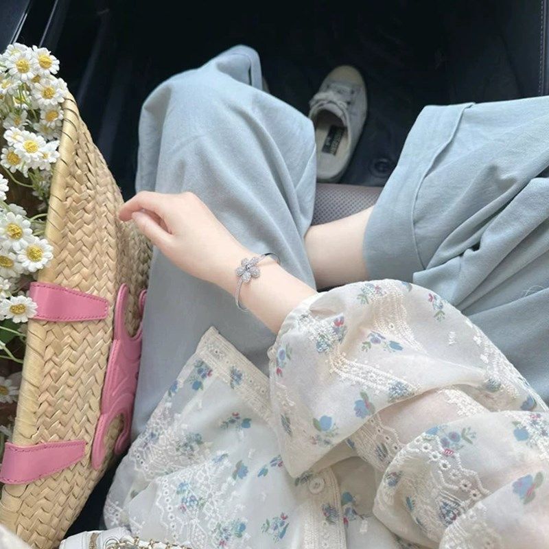 孕妇甜美风套装春季小清新碎花长袖衬衫韩系宽松阔腿休闲卷边长裤,淘宝优惠券,粉丝福利购,淘宝优惠卷