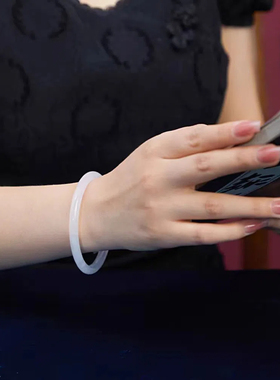 丽型尚玉髓手镯白月光叮当镯荔枝冻美人镯送女友礼物天然玉髓