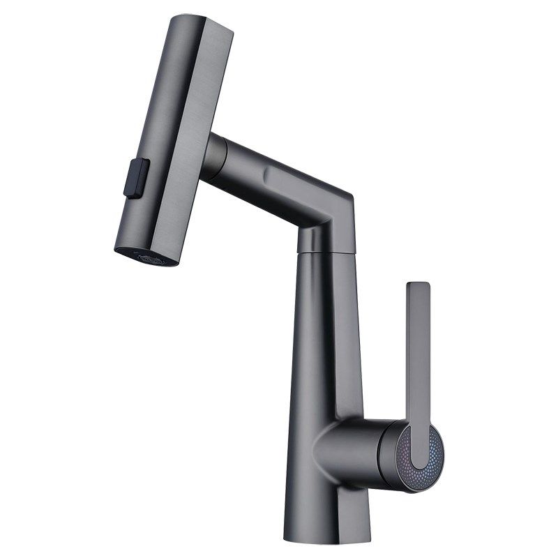 枪灰色抽拉式面盆龙头可升降旋转伸缩冷热全铜洗脸盆浴室柜水龙头,淘宝优惠券,粉丝福利购,淘宝优惠卷