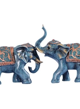招财大象摆件一对家居装饰品欧式客厅玄关酒柜吉祥乔迁结婚送礼物